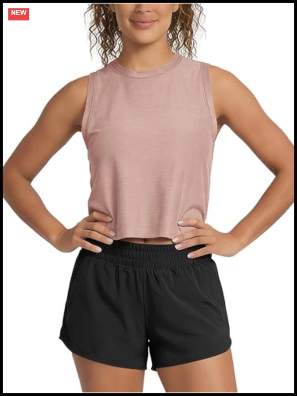 Ultra Soft Performance Tank Sleeveless Crew Neck Pullover Crop Top